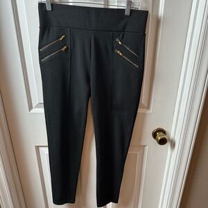 Connection 18 Stylish Black Women's Pants with Gold Accents